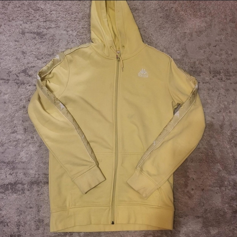 Kappa Light Yellow Hoodie with Embroidered Logo